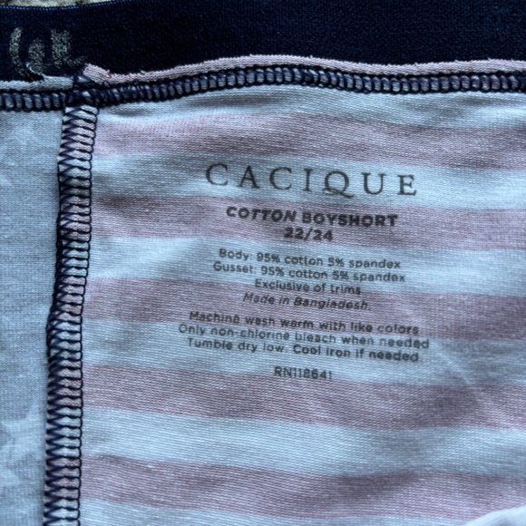 Cacique Panties Cotton Boyshort Red White Blue Flag Women's Plus Size 22/24 NWT - Picture 4 of 4